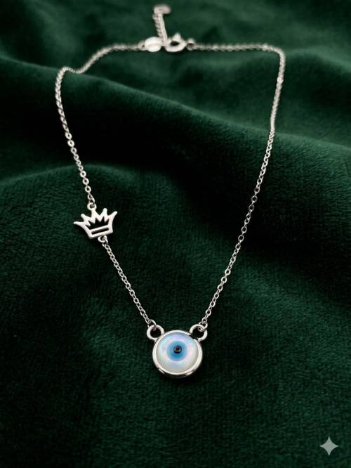 Royal Evil Eye Crown Necklace