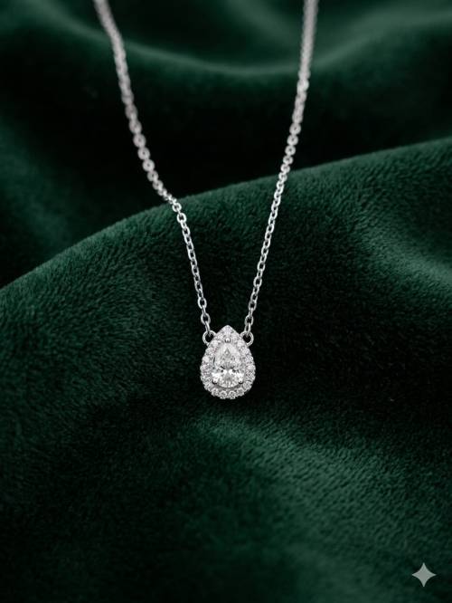 Lumiere PearCut Halo Necklace