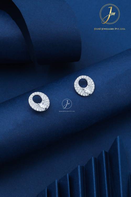 Celestial Halo Sterling Silver Stud Earrings