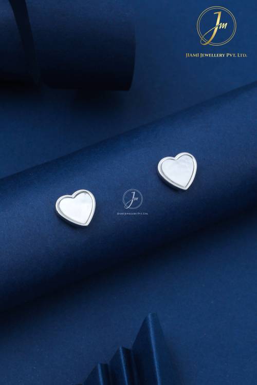 Pure Heart Sterling Silver Stud Earrings