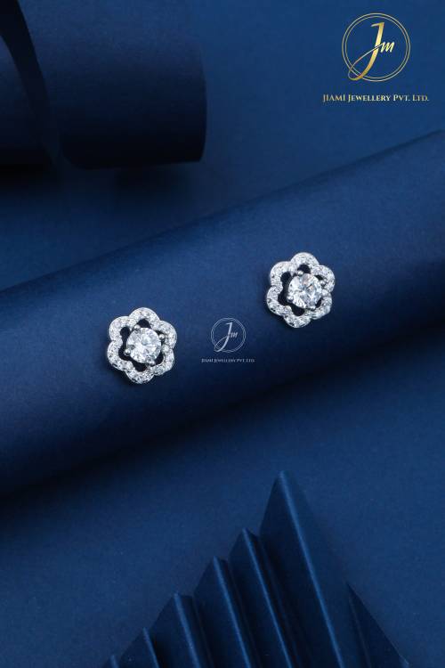 Radiant Blossom Sterling Silver Stud Earrings