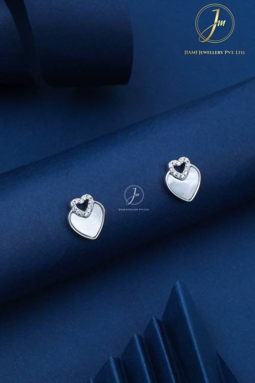 Twin Heart Elegance Sterling Silver Stud Earrings